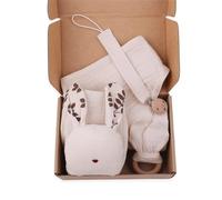 Lot de 5 bavoirs confortables pour bébé - Coffret cadeau pour nouveau-né - Couverture de douche - Hochet - Sucette - Cadeau de dentition