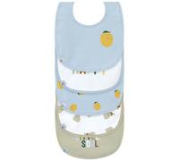 LÄSSIG Bébé bibs ensemble (5 pcs) fermeture autoagrippante coton imperméable/Value Pack Bib Happy Fruits Lemon