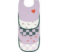 Lässig Bavoirs bébé Happy Rascals Heart – Pack 5, coton imperméable, fermeture autoagrippante