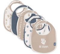 Jollein Funky Lot de 5 bavoirs imperméables pour bébé avec fermeture Velcro