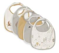 Lot de 5 bavoirs imperméables gris, jaune, écru TU