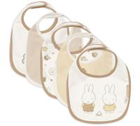 Jollein Bavoirs bébé - Miffy Family Farm - lot de 5 - bavoirs imperméables - avec fermeture velcro - bavoir bébé - bavoir anti-bavouille