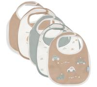 Jollein On The Go Lot de 5 bavoirs imperméables pour bébé avec fermeture Velcro