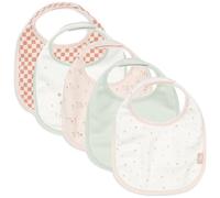 Jollein Bavoirs Pretty Picnic – lot de 5 imperméables, fermeture velcro – Écru/Rose/Vert-d'eau TU
