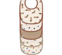 Lässig Bavoirs Little Mateys – Lot de 5, fermeture autoagrippante, coton imperméable Bleu