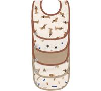 Lässig Bavoirs Little Mateys – Lot de 5, fermeture autoagrippante, coton imperméable Bleu