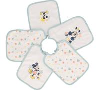 Lot De 5 Bavoirs Mickey Coton Vert TU