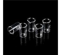 Lot de 5 béchers en verre borosilicaté d'une capacité de 5 ml avec bec verseur, bécher transparent de forme basse, tasse en borosilicate for laboratoire de chimie
