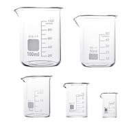 Lot de 5 béchers en verre borosilicaté gradués Vendos85