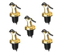 Lot de 5 becs verseurs d'huile et de vinaigre - En or - Pour bouteilles - Bec verseur en caoutchouc - Distributeur d'huile - Doseur pour bouteilles, Universelle