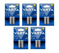 Lot de 5 Blisters de 2 piles ULTRA Lithium LR6 Mignon AA