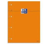 Lot de 5 Blocs agrafé cotés perforé, réglure pleine page, grands carreaux seyès, Format 23 x 29,7 cm, papier blanc G