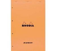 Lot de 5 Blocs audit perforé jaune, 80 feuilles, 21 x 32 cm G