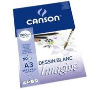 Lot de 5 blocs de 50 feuilles de papier dessin IMAGINE 200g A3 blanc G