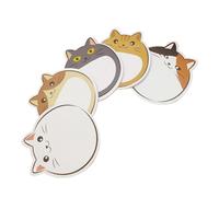Lot de 5 blocs de notes adhésifs amovibles en forme de chat pour la maison et le bureau