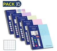 Lot de 5 blocs micro-perforés A4 100 feuilles 90 grammes Collection pastel