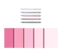 Lot de 5 blocs-notes à couverture souple comprenant 5 stylos rétractables, 30 feuilles de papier ligné large pour prendre des notes, carnet de notes avec stylos