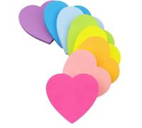 Lot de 5 blocs-notes adhésifs en forme cœur, colorés et lumineux, for l'organisation du bureau pour Prise de Notes