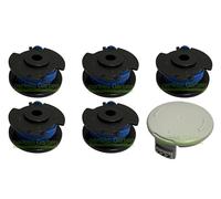 Lot de 5 bobines de fil + capuchon de bobine de fil compatibles avec Ryobi RY 18LT23A 18LTX33 18LTX38 24000 RAC124 211-515