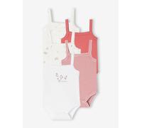 Lot de 5 bodies à bretelles naissance en coton biologique vieux rose 3M(60CM)
