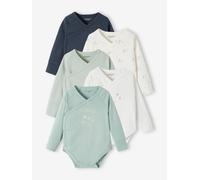 Lot de 5 bodies bébé évolutif ouverture naissance bleu grisé NAISSANCE(50CM)