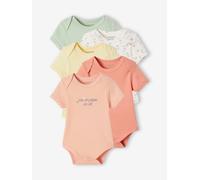 Lot de 5 bodies bébé fille manches courtes coffret cadeau écru 1M(54CM)