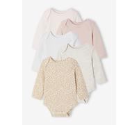 Lot de 5 bodies bébé fille ouverture américaine manches longues écru 24M(86CM)