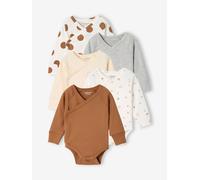 Lot de 5 bodies bébé garçon manches longues caramel 1M(54CM)