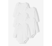 Lot de 5 bodies bébé manches longues ouverture US BASICS lot blanc 12M(74CM)