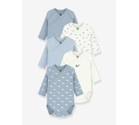 Lot de 5 bodies croisés manches longues bébé blanc NAISSANCE(50CM)
