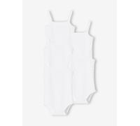 VERTBAUDET Lot de 5 bodies fines bretelles bébé en interlock BASICS lot blanc 3M(60CM)