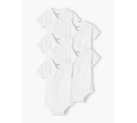 Lot de 5 bodies manches courtes bébé ouverture naissance BASICS lot ivoire 3M(60CM)