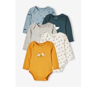 Lot de 5 bodies manches longues bébé emmanchure US lot jaune épicé 1M(54CM)