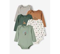 Lot de 5 bodies manches longues bébé emmanchure US lot kaki foncé 3M(60CM)