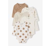 Lot de 5 bodies naissance avec ouverture américaine noisette 3M(60CM)