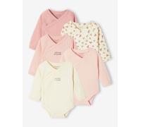 Lot de 5 bodies ouverture naissance rose pâle 12M(74CM)