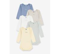 Lot de 5 bodies semainier manches longues PETIT BATEAU multicolore 18M(81CM)