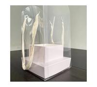 Lot de 5 boîtes à fleurs romantiques pliables et créatives, emballage bouquet, boîte cadeau transparente simple for fête mariage pour Douquet de Fleuriste(White)