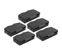 Lot de 5 boîtes à leurres en polypropylène noir à 5 emplacements pour accessoires de pêche pour hameçons, appâts, terminaux, matériel de pêche, rangement compact, 13,5 x 8,5 x 3 cm