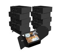 Lot de 5 boîtes avec couvercles, 26 x 20 x 7,8 cm, en papier kraft, boîtes cadeaux avec ruban, boîte de demande en demoiselle d'honneur pour mariage, emballage, cadeau, anniversaire, cupcake