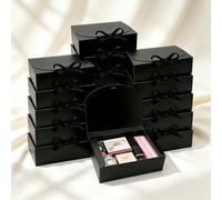 Lot de 5 boîtes cadeaux avec couvercles, boîte cadeau, boîte décorative | Boîte cadeau vide pliable pour garçon d'honneur pour anniversaire, Noël, remise de diplôme, emballage cadeau contenant un