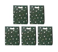 Lot de 5 boîtes cadeaux de Noël en papier avec poignée - Motif Père Noël, élan, flocon de neige - Pour bonbons, desserts, biscuits, fournitures de fête - Petit format