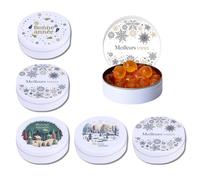 Lot de 5 Boîtes de Bonbons Artisanaux - Miel & Menthe - Édition Spéciale "Bonne Année" - Cadeau pour les Invités du Jour de l'An - 16gr de bonbons