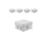 Zenitech - Lot de 5 boîtes étanches carrées 100x100x50mm à visser IP55 - Gris Gris