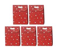Lot de 5 boîtes de Noël en papier avec poignée, motif Père Noël, élan, flocon de neige