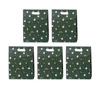 Lot de 5 boîtes de Noël en papier avec poignée - Motif Père Noël, élan, flocon de neige - Pour bonbons, desserts, biscuits - Fournitures de fête - Grand tissu