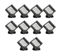 Lot de 5 boîtes de présentation flottantes 3D pour bijoux, bagues, figurines de collection et herbier - ABS transparent + pour support suspendu (blanc)