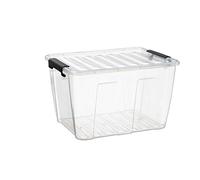 Lot de 5 boites de rangement 15L - plastique transparent