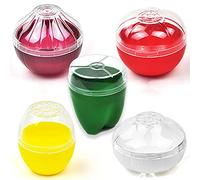 Lot de 5 boîtes de rangement réutilisables en silicone pour fruits et légumes - Pour poivron vert, oignon, tomate, citron et ail