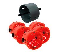 Lot de 5 boîtes d'encastrement cloison sèche Ø67x40mm - Rouge - Zenitech